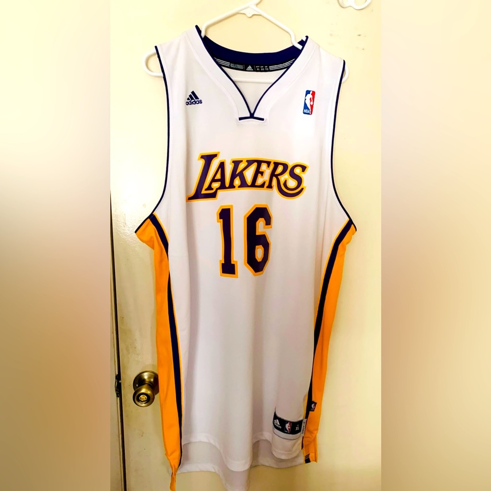 New No Tags • Authentic NBA Adidas LA Laker Gasol Tank Jersey